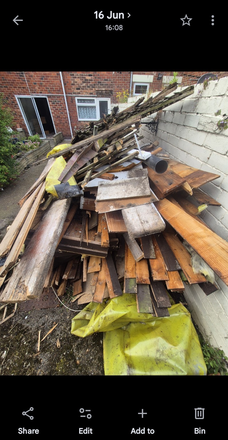 Before: Yard timber clearance