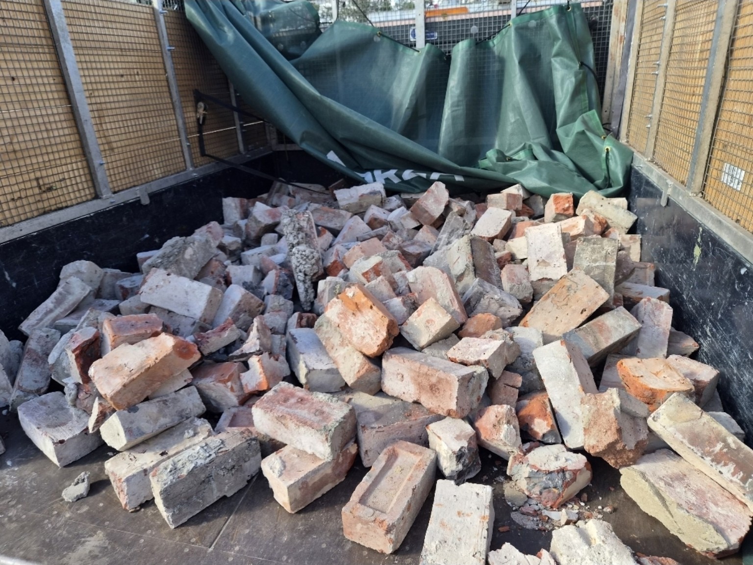 Bricks and rubble ready for collection