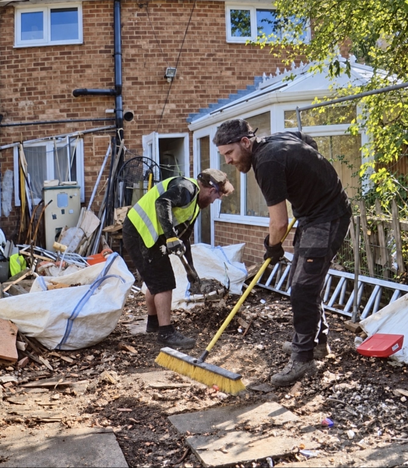 The Fórsa team carrying out clearance work